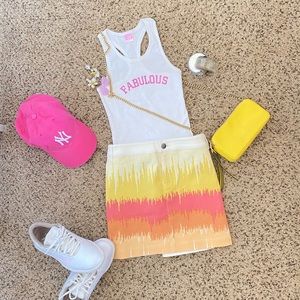 Tibi Skirt Sunset Colors Beach-Ready Size 6